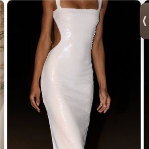 Sequin white meshki dress unworn